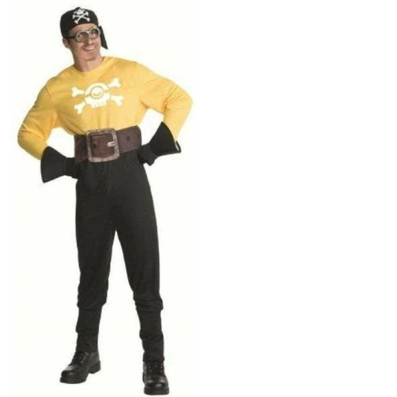 Minion Pirate Halloween Costume Despicable Me 5 Pc Jumpsuit, Goggles Mens OS - Picture 1 of 6